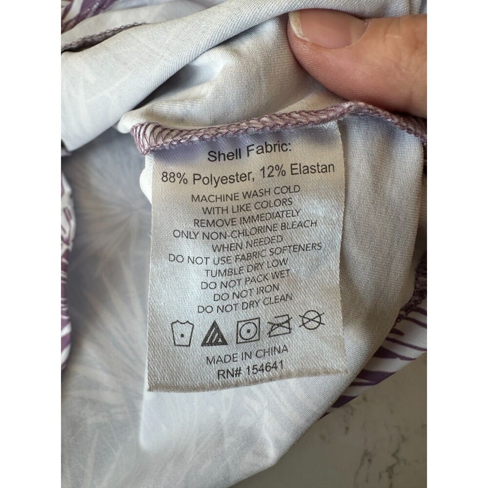Piper by Smartpak Short Sleeve Sun Shirt Purple Palm Print Size Large - Picture 3 of 6